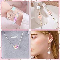 UVメッキアクリルビーズ  混合図形  ピンク  8~26x8~30x8~15mm  穴：1.8~3mm  約40個/セット&nbsp;FIND-CJC0010-90A