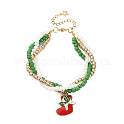 Christmas Alloy Enamel Charm Bracelets&nbsp;BJEW-JB12482-02