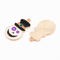 Light Gold Tone Alloy Enamel Pendants&nbsp;ENAM-T018-18