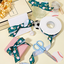 25 Yards Sport Ball Theme Printed Polyester Grosgrain Ribbon&nbsp;OCOR-WH20002-03A-05