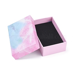 厚紙箱のブレスレットボックス  内部のスポンジ  長方形  空色  8.1x5.2x2.7cm&nbsp;X1-CBOX-G018-B02