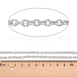 304ステンレススチールテクスチャアズキチェーン  溶接されていない  スプールで  ステンレス鋼色  5x4x1mm&nbsp;CHS-P028-08P