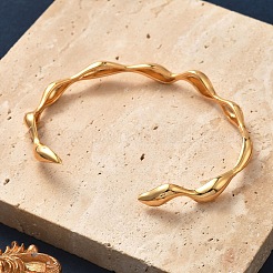 Brass Cuff Bangles for Women&nbsp;BJEW-F482-10G