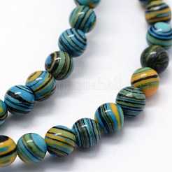 Synthetic Malachite Beads Strands&nbsp;X-G-I199-32-8mm-E