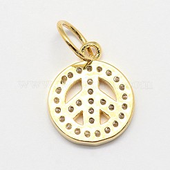 CZ真鍮マイクロパヴェキュービックジルコニアピースサインのチャーム  ミックスカラー  13x11x2mm  穴：4.5mm&nbsp;ZIRC-L018-05