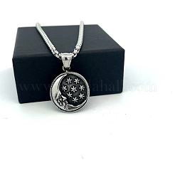 Men's 304 Stainless Steel Moon Star Pendant Punk Vintage Necklaces&nbsp;LK3922