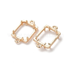 Rectangle Brass Connector Cabochon Settings&nbsp;KK-NH0007-04KCG