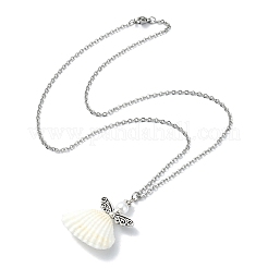 Natural Shell Fairy Pendant Necklace&nbsp;NJEW-JN04611