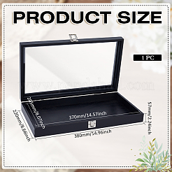 Wood Jewelry Display Cases with Visible Window Lid&nbsp;AJEW-WH0696-753A
