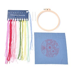 刺繡キット  DIYクロスステッチキット  刺繡フープ付き  花柄の針と布  色付きの糸  命令  花柄  21.4x21x0.03cm  1色/ライン  10色&nbsp;DIY-M026-01A