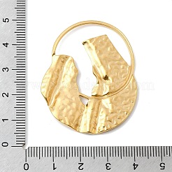 テクスチャ加工された304ステンレススチールペンダント  18KGP本金メッキ  ナゲットチャーム  45x36.5x2mm  穴：29.5x29mm&nbsp;STAS-G390-02G-06