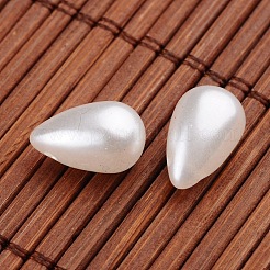 ティアドロップイミテーションパールアクリルビーズ  ホワイト  13x8mm  穴：1.5mm  約1070個/500g&nbsp;OACR-L004-6048