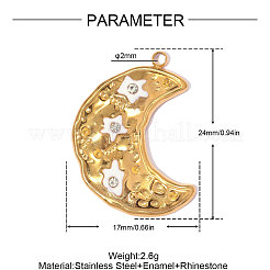 304 Stainless Steel with White Enamel Pendants&nbsp;SA-OY001-38G
