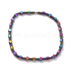 Disc & Rhombus & Column Synthetic Hematite Beaded Necklace with Magnetic Clasp for Men Women&nbsp;G-C006-13