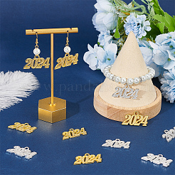 40本2色合金チャーム  数2024  プラチナ·ゴールデン  18~19x32~33x2mm  穴：3mm  20個/カラー&nbsp;FIND-SC0007-05