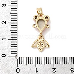 Brass Micro Pave Cubic Zirconia Pendants&nbsp;KK-K375-27G-21