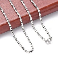 Tarnish Resistant 201 Stainless Steel Box Chains Necklaces&nbsp;NJEW-L416-02-2.5mm