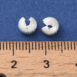 真鍮製つぶし玉カバーカシメ玉カバー  カドミウムフリー＆鉛フリー  銀  6x4mm  穴：1.6mm&nbsp;FIND-Z039-07C-S