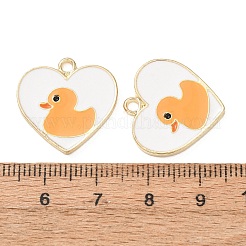 合金エナメルチャーム  動物のチャーム  ゴールドカラー  アヒルのチャーム  20x20x1.5mm  穴：2mm&nbsp;AL-CBA5FAE-02G-E
