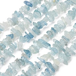 天然石アクアマリンビーズ連売り  チップ  4~11x3.5~7x2~4.5mm  穴：1mm  約312~324個/連  31.89''（81センチメートル）&nbsp;G-E271-96A-01