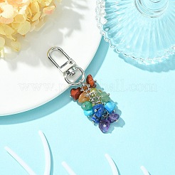 Chakra Gemstone Chip Beaded Pendant Decorations&nbsp;HJEW-JM01237-02