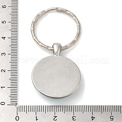 Half Round/Dome Alloy & Glass Pendant Keychain&nbsp;KEYC-D020-02P-01