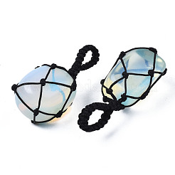 オパールペンダント  台湾ナイロン糸織り  ナゲット  40~60x20~27x12~24mm  穴：10~16mm&nbsp;G-N0326-93L