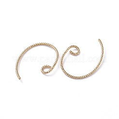 真鍮製のピアスパーツ  水平ループ付き  長持ちメッキ  18KGP本金メッキ  19x14mm  18ゲージ  ピン：1mm&nbsp;ZIRC-G160-08G
