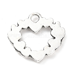 合金のチベット風チャーム  ハート  アンティークシルバー  20x22x2mm  穴：2.5mm  約240個/500g&nbsp;PALLOY-P293-039AS