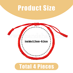 4Pcs 4 Colors Adjustable Nylon Braided Cord Bracelets Set&nbsp;BJEW-FI0001-76