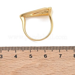 女性用304ステンレススチールカフオープンリング  シェルと  三角形  ゴールドカラー  内径：19.7x18.7mm&nbsp;RJEW-F207-03G-G