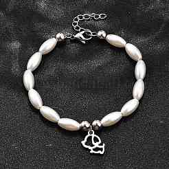 304 Stainless Steel Dog Charm Bracelets for Women&nbsp;BJEW-C098-10P