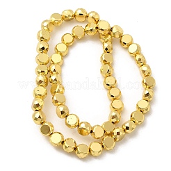 電気メッキガラスビーズセット  ドラム  多面カット  黄金メッキ  8x5.5mm  穴：1mm  約54個/連  15.75''（40センチメートル）&nbsp;EGLA-F166-04B-G
