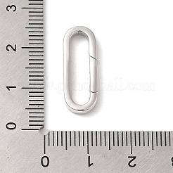 ロジウムメッキ 925 スターリングシルバー スプリング ゲート リング  オーバル  プラチナメッキ  21.5x8x2.5mm&nbsp;FIND-Z008-02P