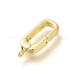 Rack Plating Oval Brass Spring Gate Rings&nbsp;KK-Z086-53G-04