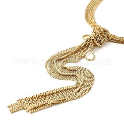 Brass Box Chains Lariat Necklace&nbsp;NJEW-P289-09G