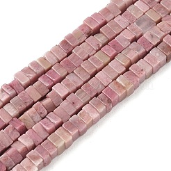 天然石ロードナイトビーズ連売り  正方形  4x4x2.5~3mm  穴：1mm  約156~164個/連  15.08''（38.3cm）〜15.35''（39cm）&nbsp;G-I394-A06