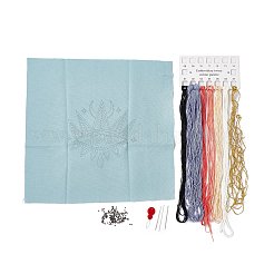 DIYの目と月の模様の刺繍キット  付属針  スレッド  ファブリック  針  ひょうたん糸通し  セラミックビーズ  刺しゅう枠なし  空色  2~295x2~303x0.1~3mm&nbsp;DIY-E063-01B