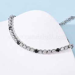 304 Stainless Steel with Cubic Zirconia Link Chain Bracelets for Women&nbsp;BJEW-G754-01A-P02