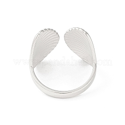 304ステンレススチールシェル型オープンカフリング  女性のための  ステンレス鋼色  内径：16.9mm&nbsp;RJEW-S418-01P