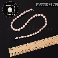1 連売り天然養殖淡水真珠ビーズ 連売り  ライス  暗い蘭  8~13x7mm  穴：0.8mm  約42個/連  14インチ（35.5cm）&nbsp;PEAR-NB0002-45A