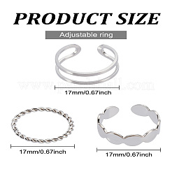 1 Set Alloy Cuff Rings Sets for Women&nbsp;RJEW-LP0008-17
