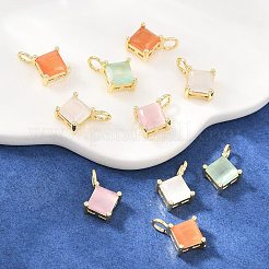 Brass Cat Eye Pendants&nbsp;KK-C251-09C-G