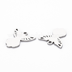変色しない201ステンレススチールペンダント  切る  妖精  ステンレス鋼色  17.5x16x1mm  穴：1.8mm&nbsp;STAS-Q240-073P