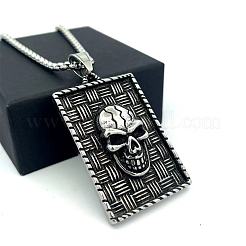 Vintage Punk 304 Stainless Stee Skull Medal Pendant Necklaces for Men&nbsp;TO1001
