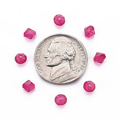 透明なアクリルビーズ  多面カット  双円錐形  赤ミディアム紫  5x4.5mm  穴：1.2mm  約6688個/275g&nbsp;LS-MACR-S373-84-B05