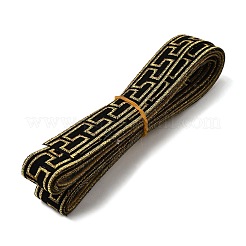 中華風レース刺繍布リボン  メタリック糸リボン  ジャカードリボン  模様  ゴールド  7/8インチ（23mm）  約4.27ヤード（3.9m）/ pc&nbsp;OCOR-WH0067-69B