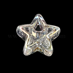 UVメッキ透明アクリルヨーロピアンビーズ  大きな穴の開いた虹色のビーズ  虹色の  月と星  ミックスカラー  20.5x21.5x11mm  穴：4.5mm&nbsp;AC-CBA6658-03