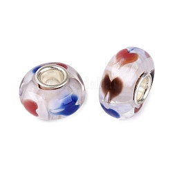 Handmade Lampwork & Brass Core European Beads&nbsp;LAMP-N044-04S-01