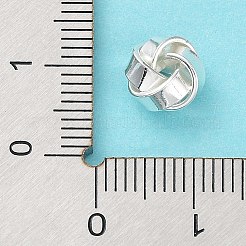 ラックメッキ真鍮製ビーズ  長持ちメッキ  カドミウムフリー＆鉛フリー  ツイストフラワーロール形状  銀  8x8x5mm  穴：1.8mm&nbsp;KK-B078-13B-S